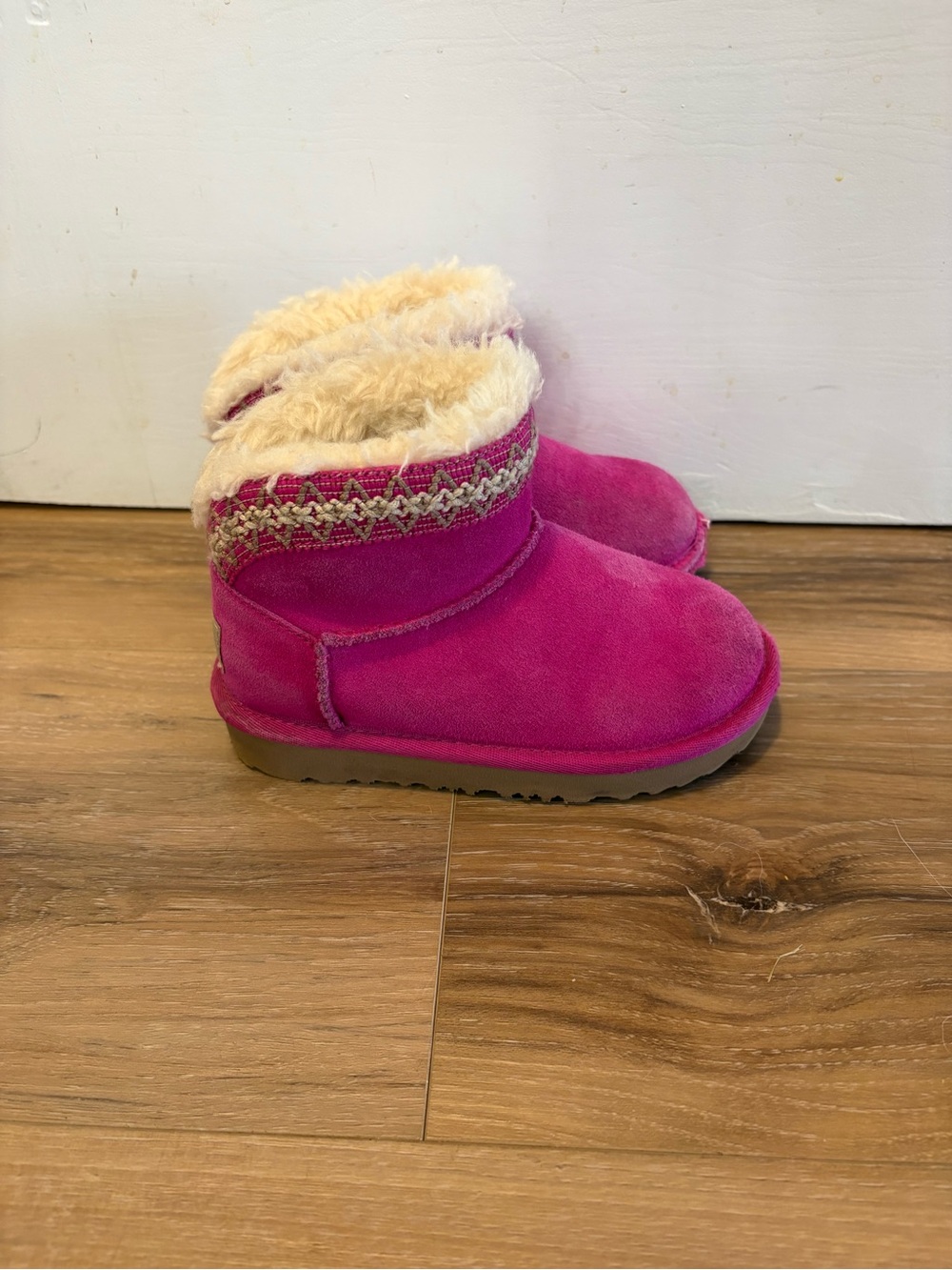 Kids Cozy Fuchsia Faux Fur Lined Booties -Uggs